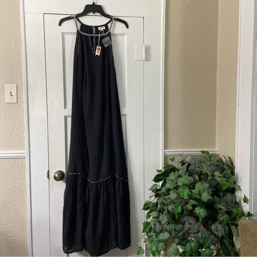 World Market Halter Boho Prairie Cottage Maxi Dress